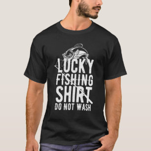 Glücksfischen Nicht Waschen - Bedrucktes Fischen T-Shirt