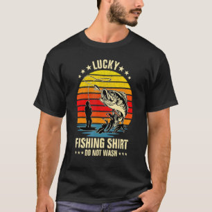 Glücksfischen nicht waschen Vatertag Fischer D T-Shirt