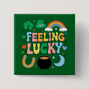 Glücksgefühl St. Patricks Day Charm irischer Shamr Button