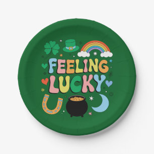 Glücksgefühl St. Patricks Day Charm Irish Shamrock Pappteller