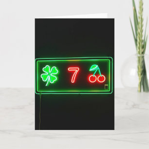 Glückskarte mit Neon-Symbolen Karte