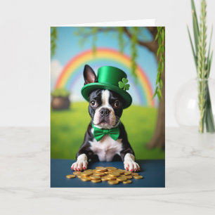 Glückskarten-Hund Shamrock Karte