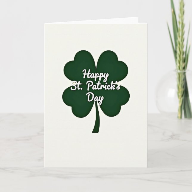 Glückskarten zum St. Patrick's Day mit vierblättri Karte (Vorderseite)