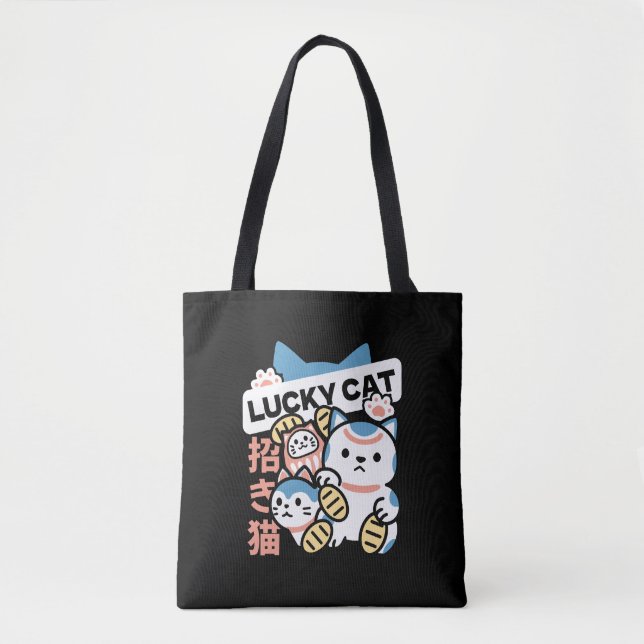 Glückskatze-Kunst – Maneki Neko mit Goldmünze (Vorderseite)