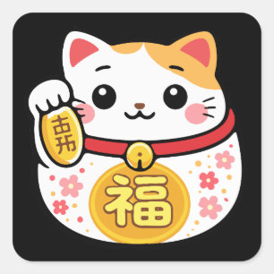 Glückskatze Maneki Neko Aufkleber