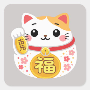 Glückskatze Maneki Neko Aufkleber