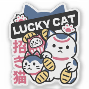 Glückskatze Maneki Neko – Japanische Glückskatze Aufkleber