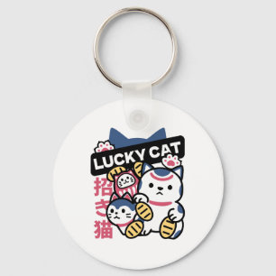 Glückskatze Maneki Neko – Japanische Glückskatze Schlüsselanhänger