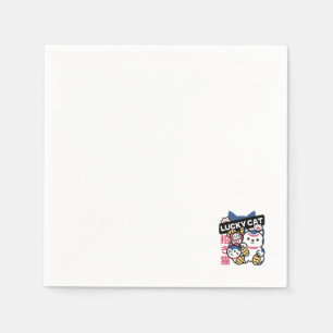 Glückskatze Maneki Neko – Japanische Glückskatze  Serviette