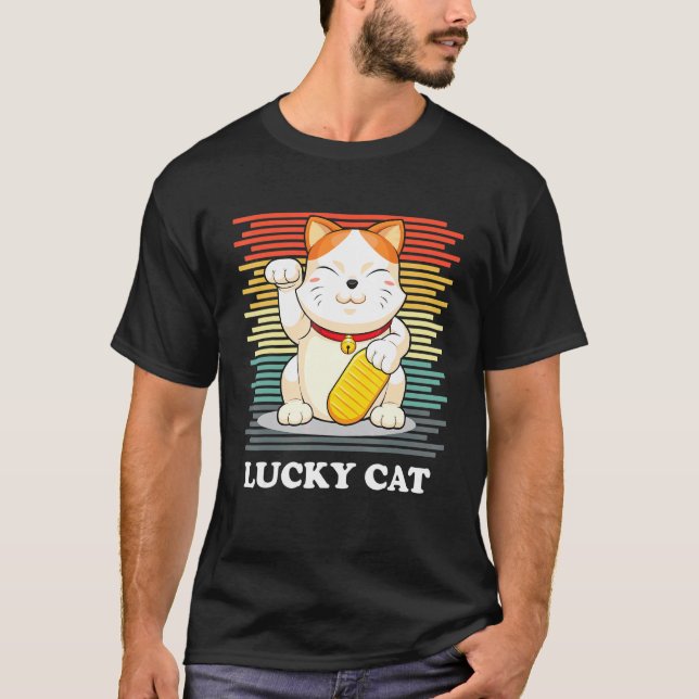 Glückskatze Maneki Neko T-Shirt (Vorderseite)