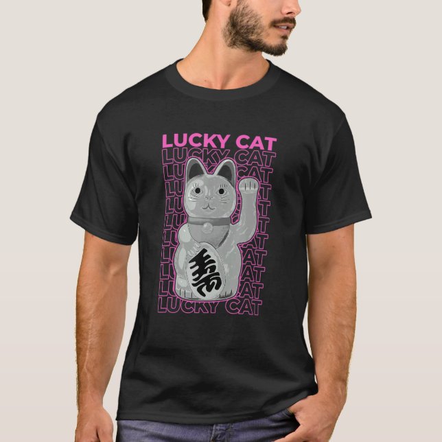 Glückskatze Pastell-Ästhetik T-Shirt (Vorderseite)