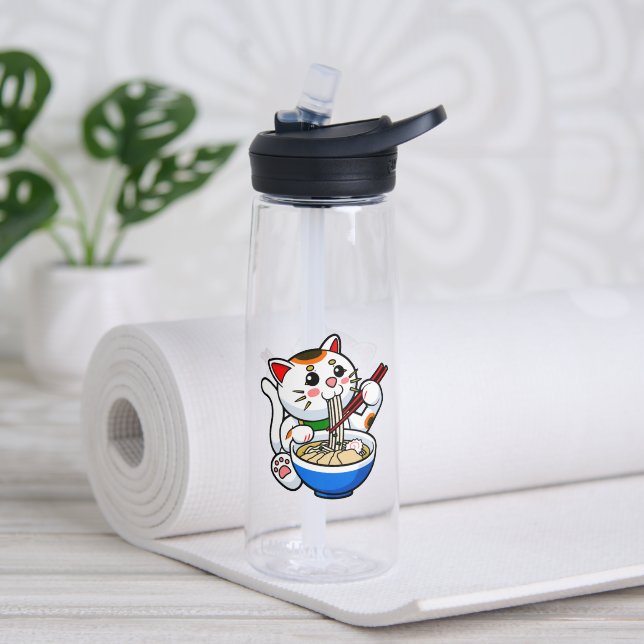 Glückskatze Ramen Trinkflasche (Yoga (gedreht))