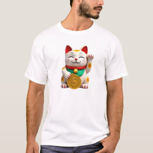 Glückskatze T-Shirt   Symbol für Glück und Wohlsta