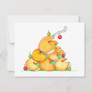 Glückskeks-Weihnachtsbaumkarten Feiertagskarte