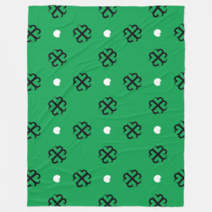 Glücksklee-Fleece-Decke von Lucky Hearts Fleecedecke