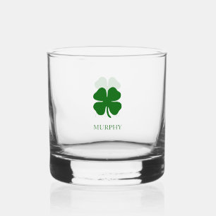 Glücksklee Grün Kleeblatt Irisch Whiskyglas