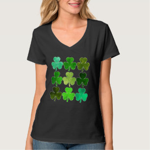 Glücksklee Grünes Kleeblatt Irischer Lustiger St. T-Shirt
