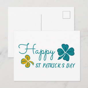 Glücksklee-Kleeblatt Zeichnung St. Patrick`s Tag Feiertagspostkarte
