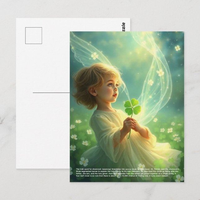 Glücksklee Postkarte (Vorne/Hinten)