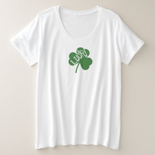 Glücksklee Saint Patrick's Sweatshirt Große Größe T-Shirt (Design vorne)