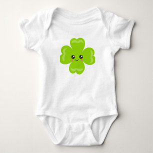 Glücksklee Shamrock Irisches Grün Niedlich Baby Strampler