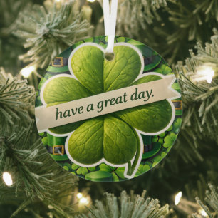 Glücksklee St. Patrick's Day haben ein g Ornament Aus Glas