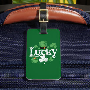 Glücksklee St. Patrick's Day Shamrock Vintage Gepäckanhänger