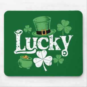 Glücksklee St. Patrick's Day Shamrock Vintage Mousepad