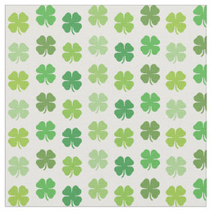 Glücksklee-Stoff Weiß mit grünen Shamrocks Stoff