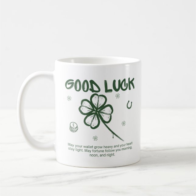 Glücksklee-Vierblatt-Kaffee Kaffeetasse (Links)