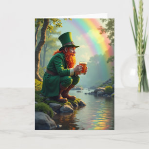 Glückskobold-Regenbogentag-Karte Karte