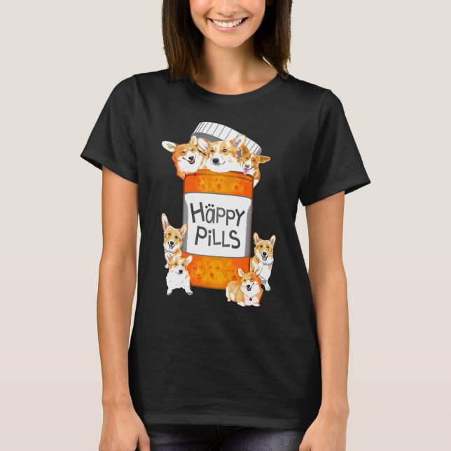 Glückspillen Corgi T-Shirt (Vorderseite)