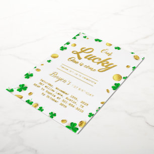 Glückspilz – Babyparty zum St. Patrick’s Day Folieneinladung