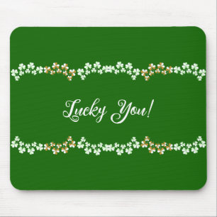 Glückspilz Grüne Kleeblätter St. Patrick's Day Mousepad