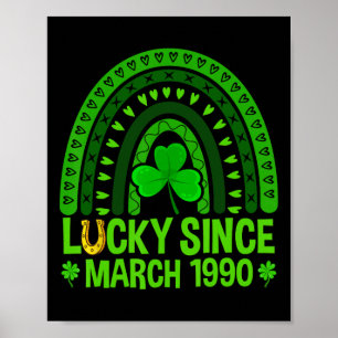 Glückspilz seit März 1990 Geburtstag &#; th St Pat Poster