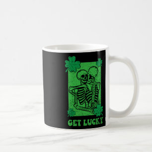 Glückspilz St. Patrick's Day Skelett Shamrock Klee Kaffeetasse