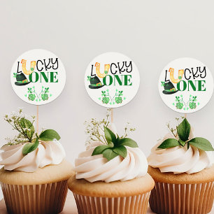 Glückspilz zum 1. Geburtstag am St. Patrickstag Runder Aufkleber