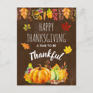 Glückspilze zum Erntedanken und Herbstblätter Feiertagspostkarte