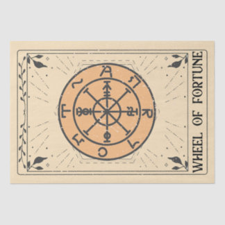 Glücksrad Tarot-Karte Kräutern Blätter Seidenpapier