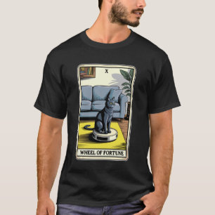 Glücksrad-Tarotkarte Katzenroboter-Staubsauger rei T-Shirt