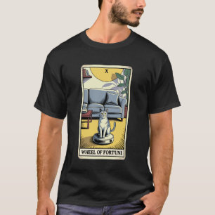 Glücksrad-Tarotkarte Katzenroboter-Staubsauger rei T-Shirt