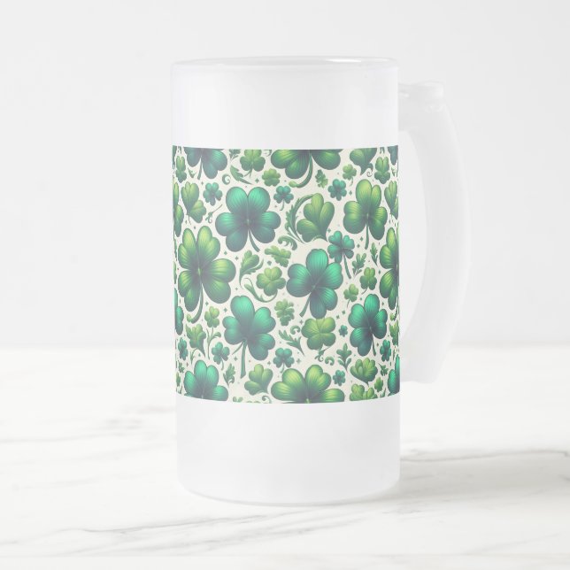 Glücksschamrock-St. Patrick’s Day-Kaffeetasse Mattglas Bierglas (VorderseiteRechts)