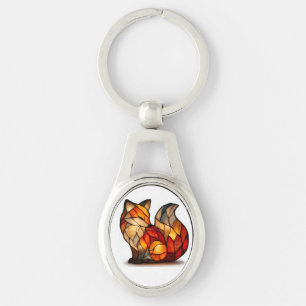 Glücksschlüsselanhänger aus Metall mit Fuchs-Motiv Schlüsselanhänger