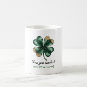 Glücksshirt mit Kleeblatt Fühlen Sie sich glücklic Kaffeetasse