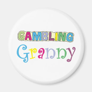 Glücksspiel Granny T - Shirt und Geschenke. Magnet