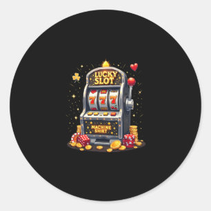 Glücksspiel-Liebhaber aus Las Vegas Glücklicher Sp Runder Aufkleber