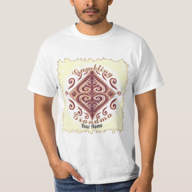 Glücksspiel-Oma Poker  T-Shirt (Vorderseite)