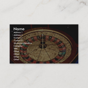Glücksspiel, Roulette Visitenkarte