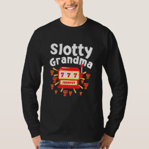 Glücksspielende Oma liebt Spielautomaten Slotty Gr T-Shirt