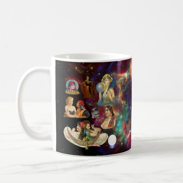 Glücksspielerzähler Sinti und Roma Psychics Vintag Kaffeetasse (Links)